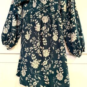 Floral Print Women's Top - Green and White